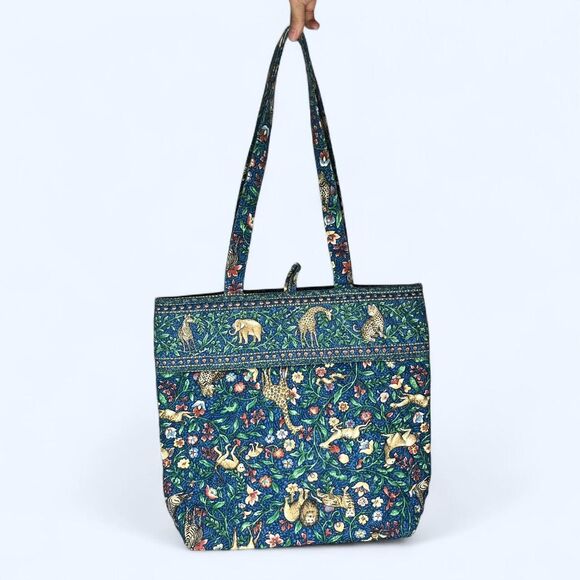 Animals Kingdom Plants AOP Tote Purse Bag Vera Bradley Rare Retired Design - Picture 1 of 7